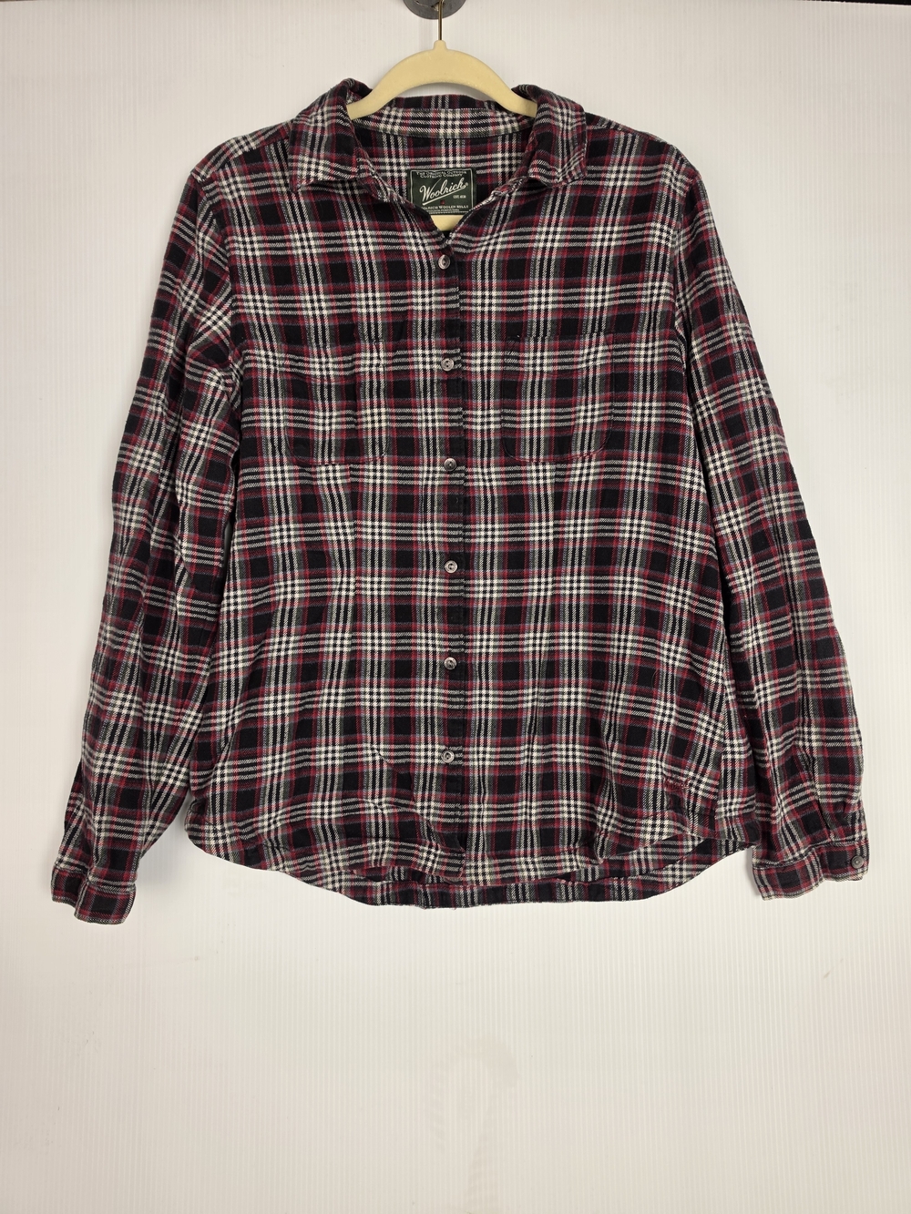 Woolrich Red, Black & White Plaid Button-Down Shirt
